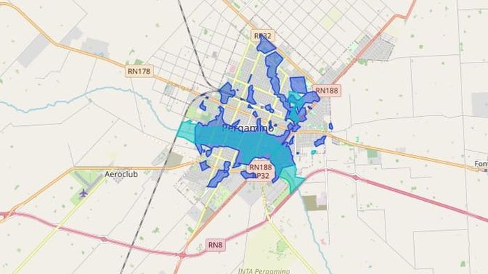 Sin la presa de contención del arroyo, estas son las zonas inundables de Pergamino