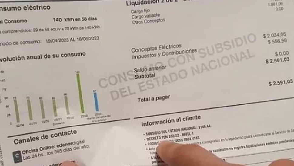 Nación aumentó las tarifas de luz hasta un 150% en el Amba