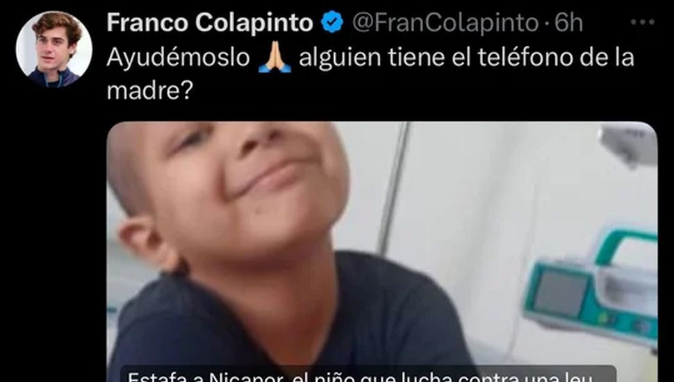 Enorme gesto: Franco Colapinto ayudó en la causa de un niño con leucemia