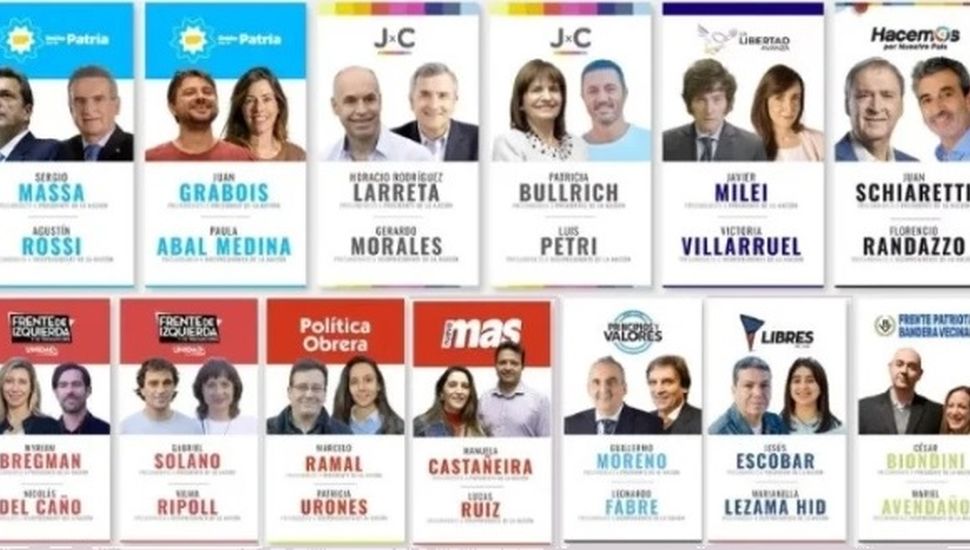 Conocá las 13 fórmulas presidenciales