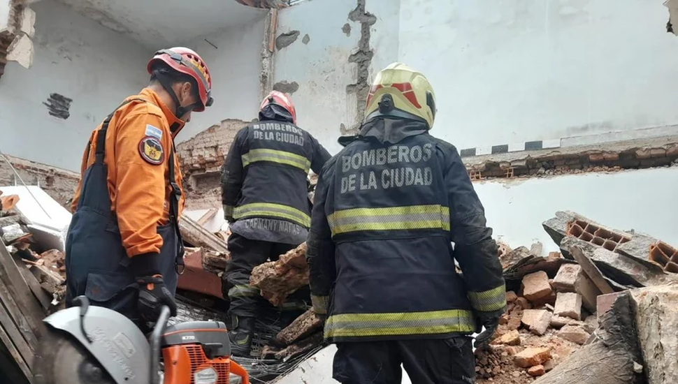 Derrumbe en una obra en construcción en Belgrano