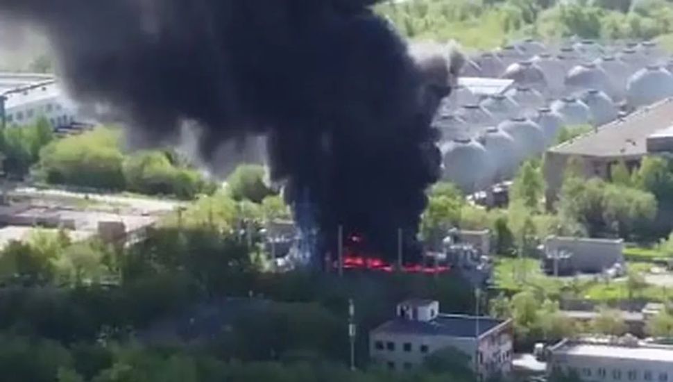 Un centro militar de Moscú ardió en llamas