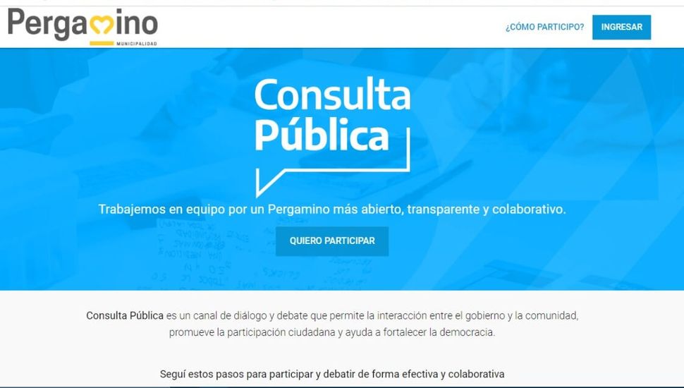 La Municipalidad de Pergamino abrió un canal de consulta ciudadana