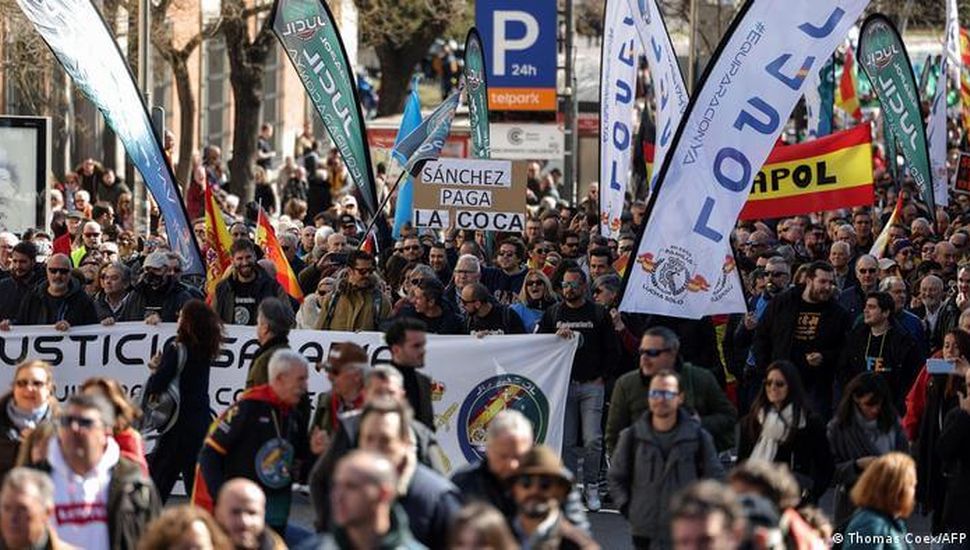 Gran protesta de policías en Madrid