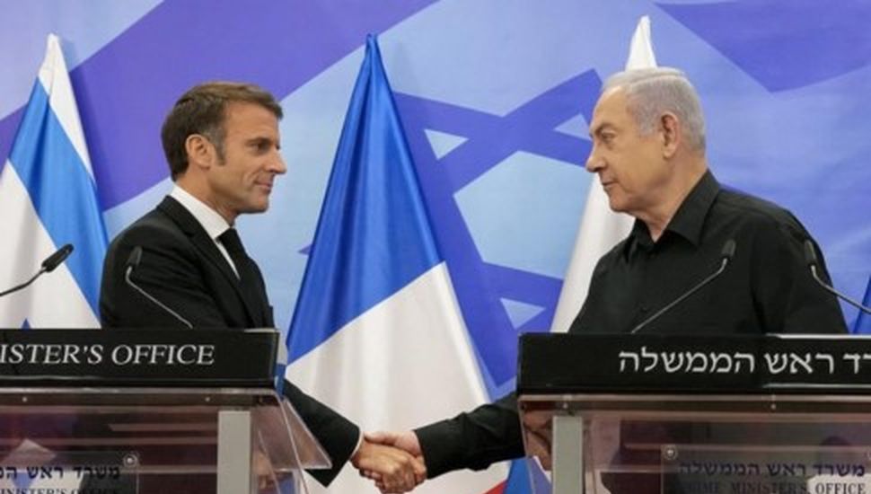 Macron visitó Israel y propuso una “coalición internacional”