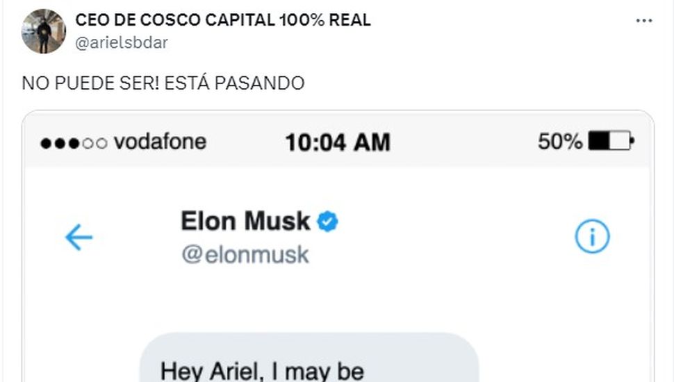 Elon Musk consulta a un operador “cómo comprar bonos argentino”