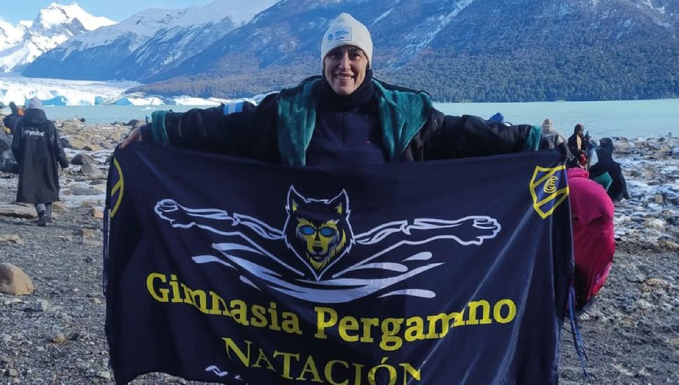 Carina Valentini, la nadadora de Gimnasia de Pergamino que desafía el hielo en El Calafate
