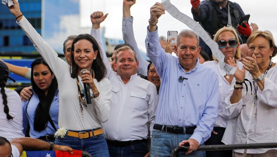 Corina Machado encabezó una marcha contra Nicolás Maduro