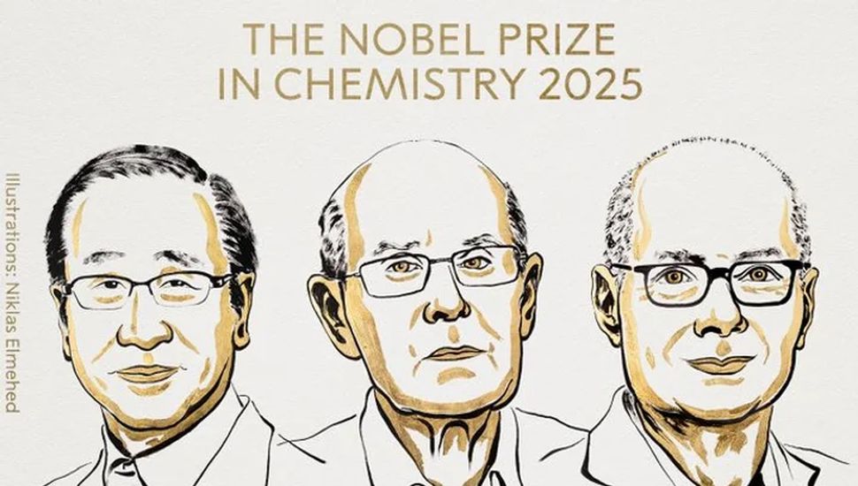 El premio Nobel de Química 2025 fue otorgado a Susumu Kitagawa, Omar M. Yaghi y Richard Robson