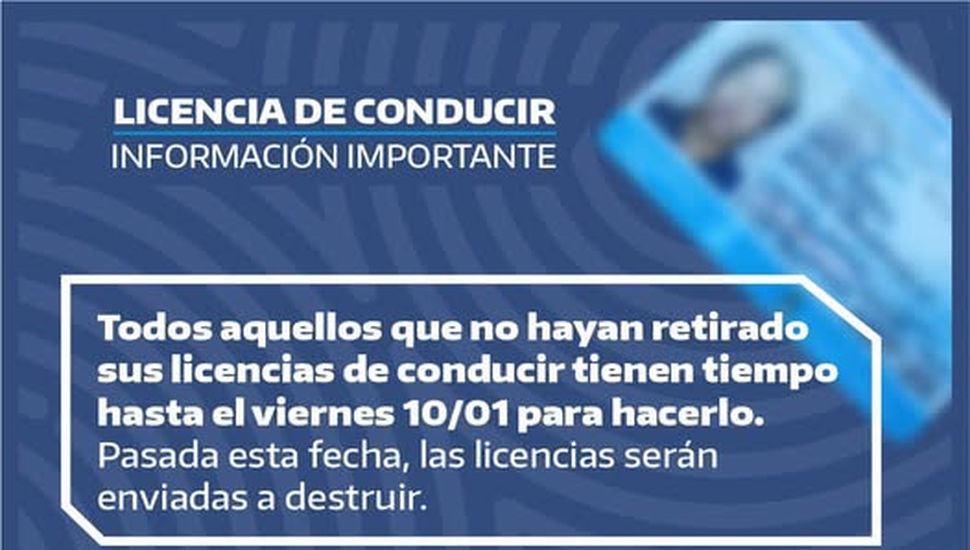 Convocan a retirar las licencias de conducir