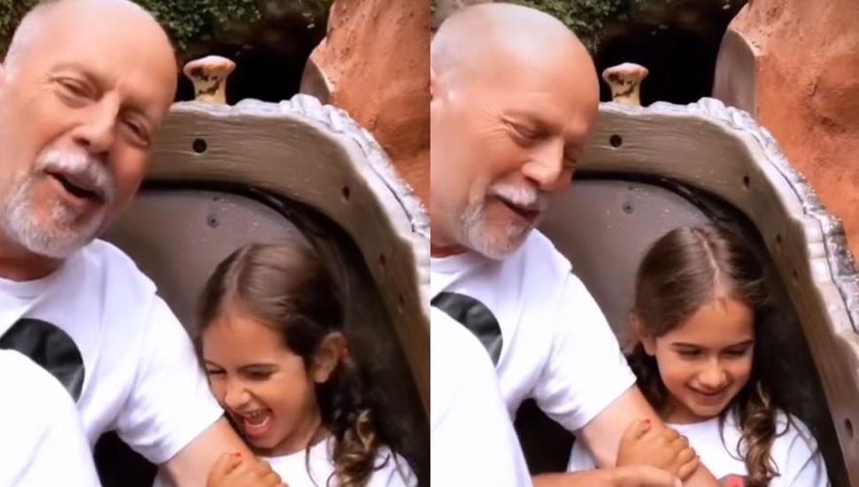 Bruce Willis se mostró en Disney disfrutando junto a su familia