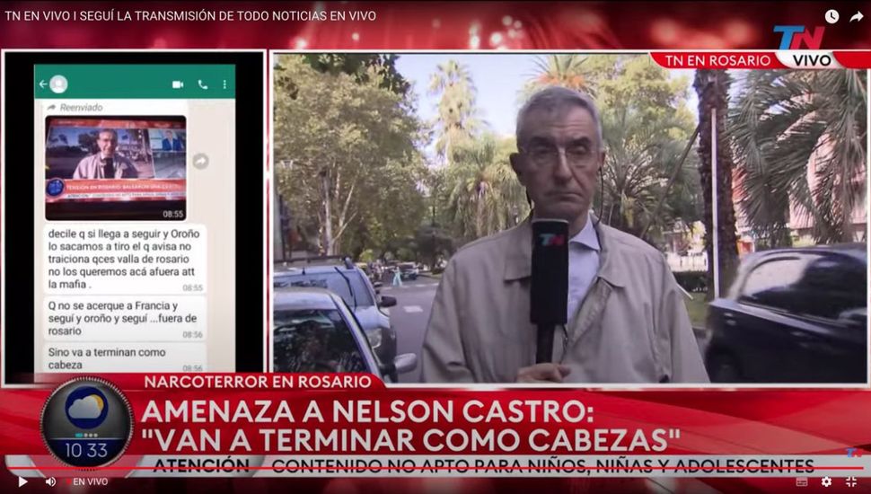 Nelson Castro recibió mensajes mafiosos en Rosario