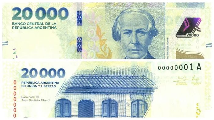 Ya circula en la calle el nuevo billete de 20.000 pesos