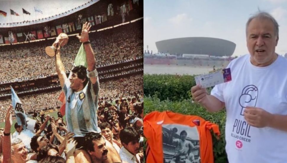 El hincha que subió a sus hombros a Maradona en el 86 está en la final de Qatar