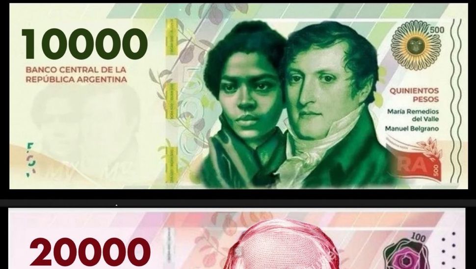 Los billetes de 10 mil y 20 mil saldrán a circulación este año