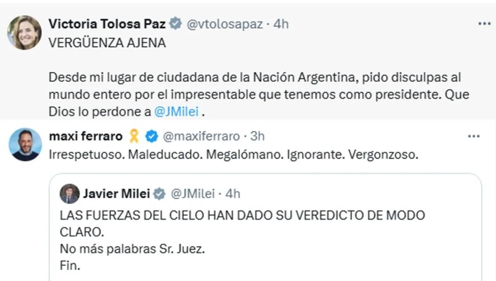 La oposición se unió para repudiar la reaccionó de Milei con un meme a la elección del nuevo papa