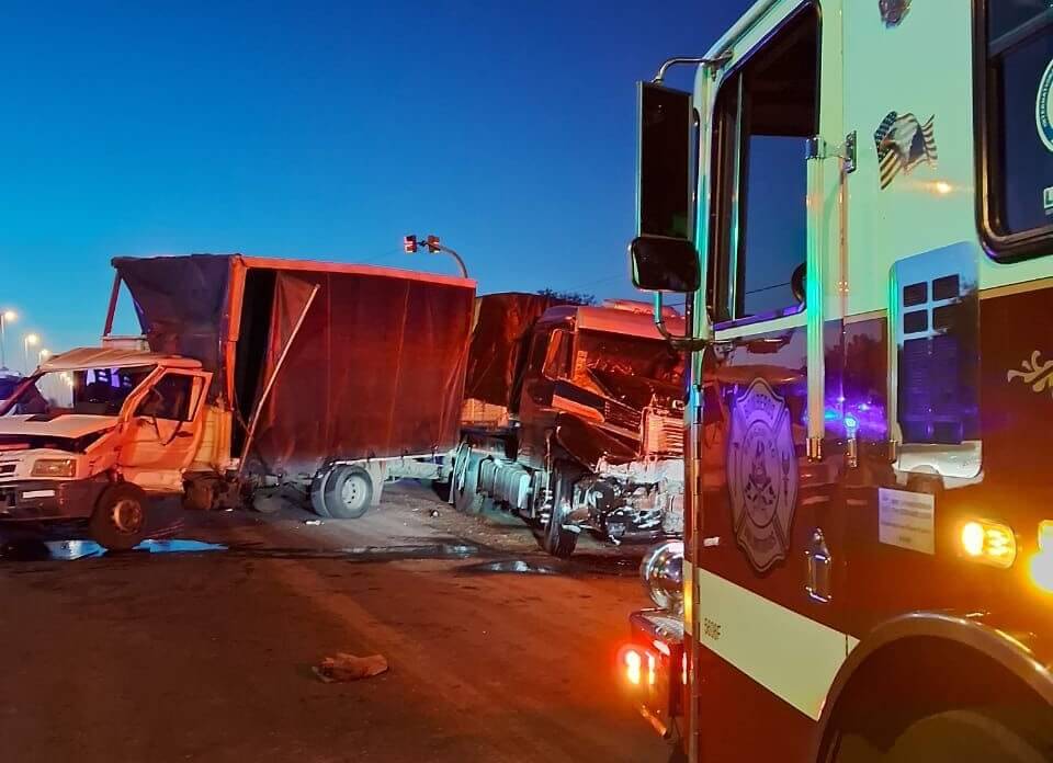 Choque de camiones en la Ruta Nº 32 • Diario Núcleo